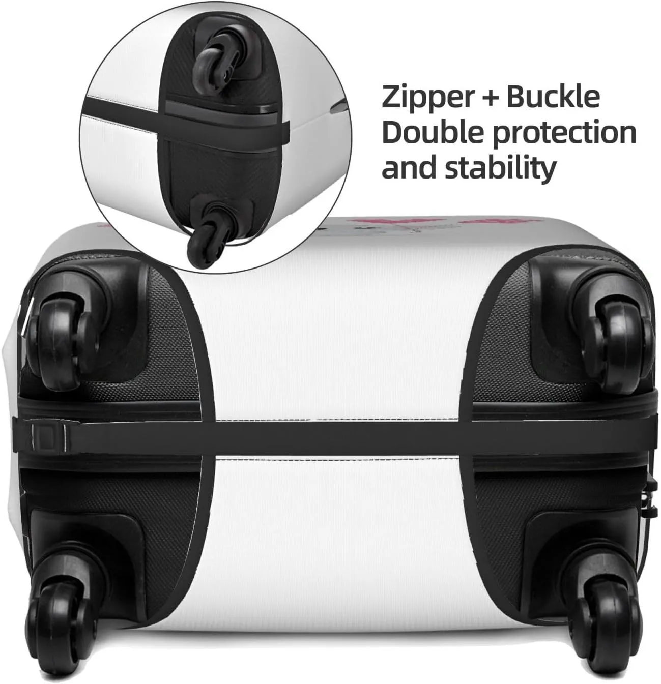 Travel Luggage Cover Suitcase Elastic Washable Cute Koala Holding Love Balloon Suitcase Protector Bag,Spandex With Zipper Closure Baggage Covers,Medium