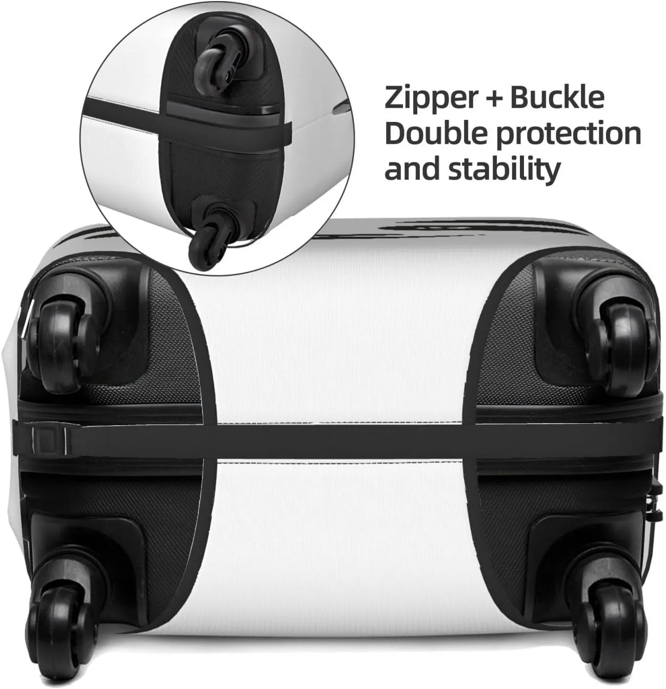 Travel Luggage Cover Suitcase Elastic Washable Cute Smile Panda Face Suitcase Protector Bag,Spandex Double-Sided Baggage Covers,Large