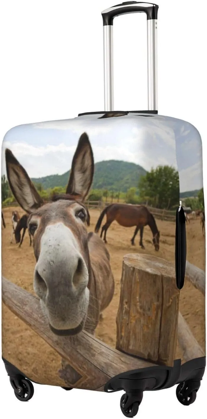 Travel Luggage Cover Suitcase Elastic Washable Funny Donkey Suitcase Protector Bag,Anti-Scratch With Zipper Closure Baggage Covers,X-Large