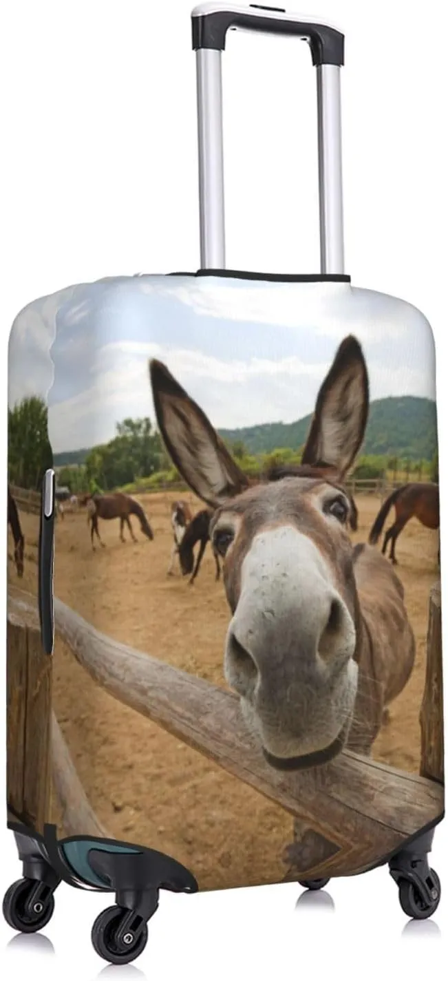 Travel Luggage Cover Suitcase Elastic Washable Funny Donkey Suitcase Protector Bag,Anti-Scratch With Zipper Closure Baggage Covers,X-Large