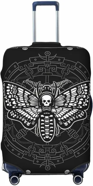Travel Luggage Cover Suitcase Elastic Washable Moth Dead Head Mystical Suitcase Protector Bag,Dust-Proof Double-Sided Baggage Covers,Large