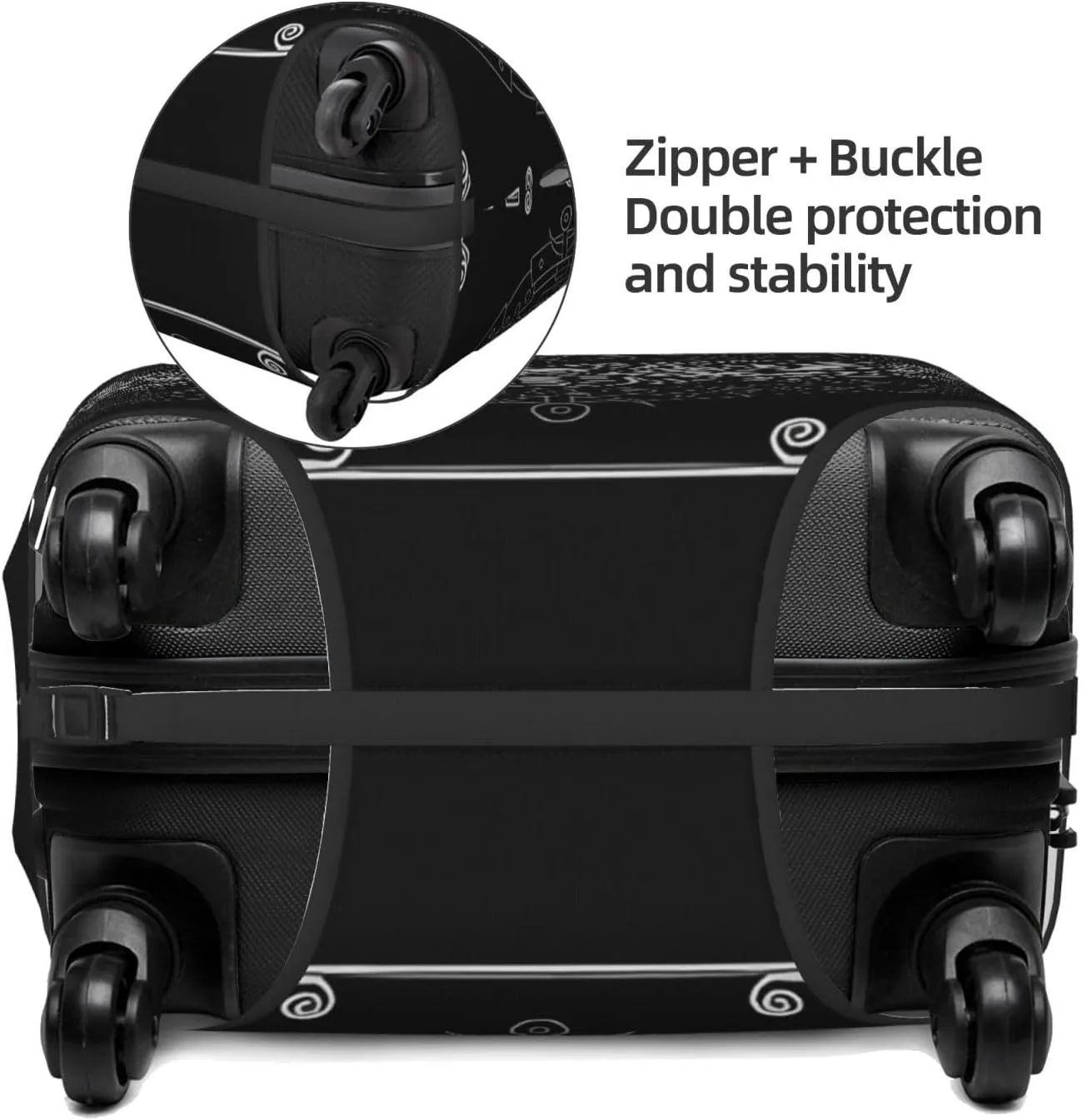 Travel Luggage Cover Suitcase Elastic Washable Moth Dead Head Mystical Suitcase Protector Bag,Dust-Proof Double-Sided Baggage Covers,Large