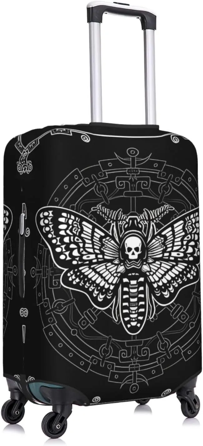 Travel Luggage Cover Suitcase Elastic Washable Moth Dead Head Mystical Suitcase Protector Bag,Dust-Proof Double-Sided Baggage Covers,Large