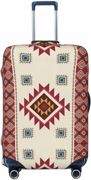 Travel Luggage Cover Suitcase Elastic Washable Stretch Aztec Mexican Native Tribal Ethnic Suitcase Protector Bag,Anti-Scratch Dust-Proof Double-Sided Baggage Covers For Wheeled Suitcase Kid Adult