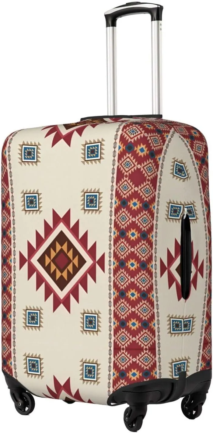 Travel Luggage Cover Suitcase Elastic Washable Stretch Aztec Mexican Native Tribal Ethnic Suitcase Protector Bag,Anti-Scratch Dust-Proof Double-Sided Baggage Covers For Wheeled Suitcase Kid Adult