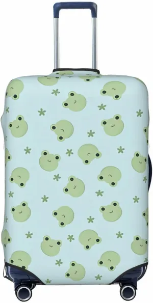 Travel Luggage Cover Suitcase Elastic Washable Stretch Cute Frogs Head Suitcase Protector Bag,Anti-Scratch Spandex Double-Sided Baggage Covers For Wheeled Suitcase Kid Adult