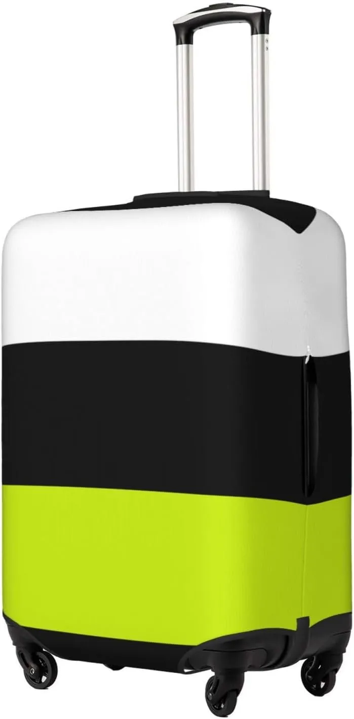 Travel Luggage Cover Suitcase Elastic Washable Stretch Modern Lime Green Black White Suitcase Protector Bag,Anti-Scratch Dust-Proof With Zipper Closure Baggage Covers,Large