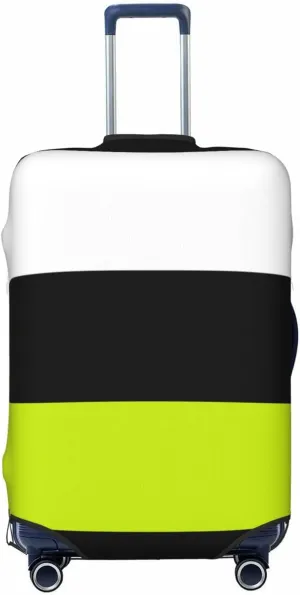 Travel Luggage Cover Suitcase Elastic Washable Stretch Modern Lime Green Black White Suitcase Protector Bag,Anti-Scratch Dust-Proof With Zipper Closure Baggage Covers,Large
