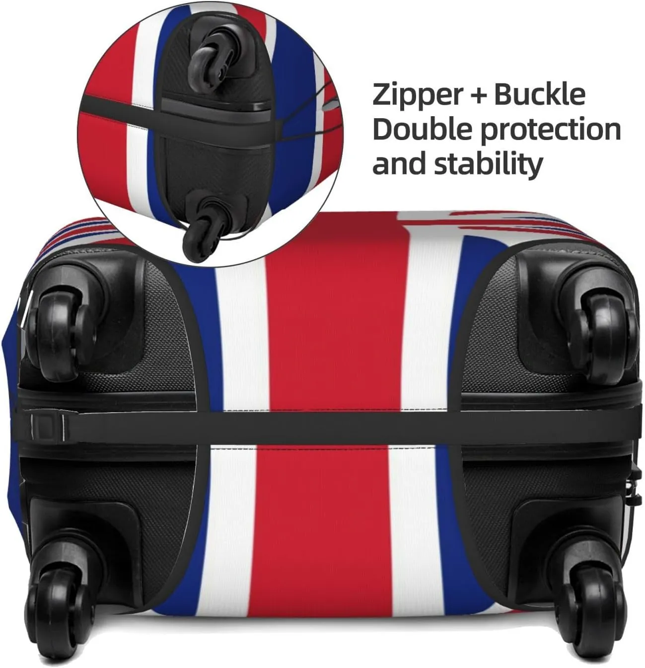 Travel Luggage Cover Suitcase Elastic Washable Stretch Uk Union Jack British Flag Suitcase Protector Bag,Anti-Scratch Spandex Double-Sided Baggage Covers For Wheeled Suitcase Kid Adult