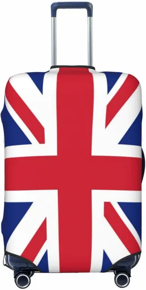 Travel Luggage Cover Suitcase Elastic Washable Stretch Uk Union Jack British Flag Suitcase Protector Bag,Anti-Scratch Spandex Double-Sided Baggage Covers For Wheeled Suitcase Kid Adult