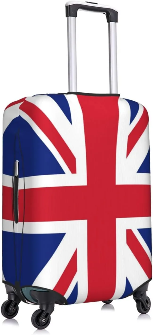 Travel Luggage Cover Suitcase Elastic Washable Stretch Uk Union Jack British Flag Suitcase Protector Bag,Anti-Scratch Spandex Double-Sided Baggage Covers For Wheeled Suitcase Kid Adult