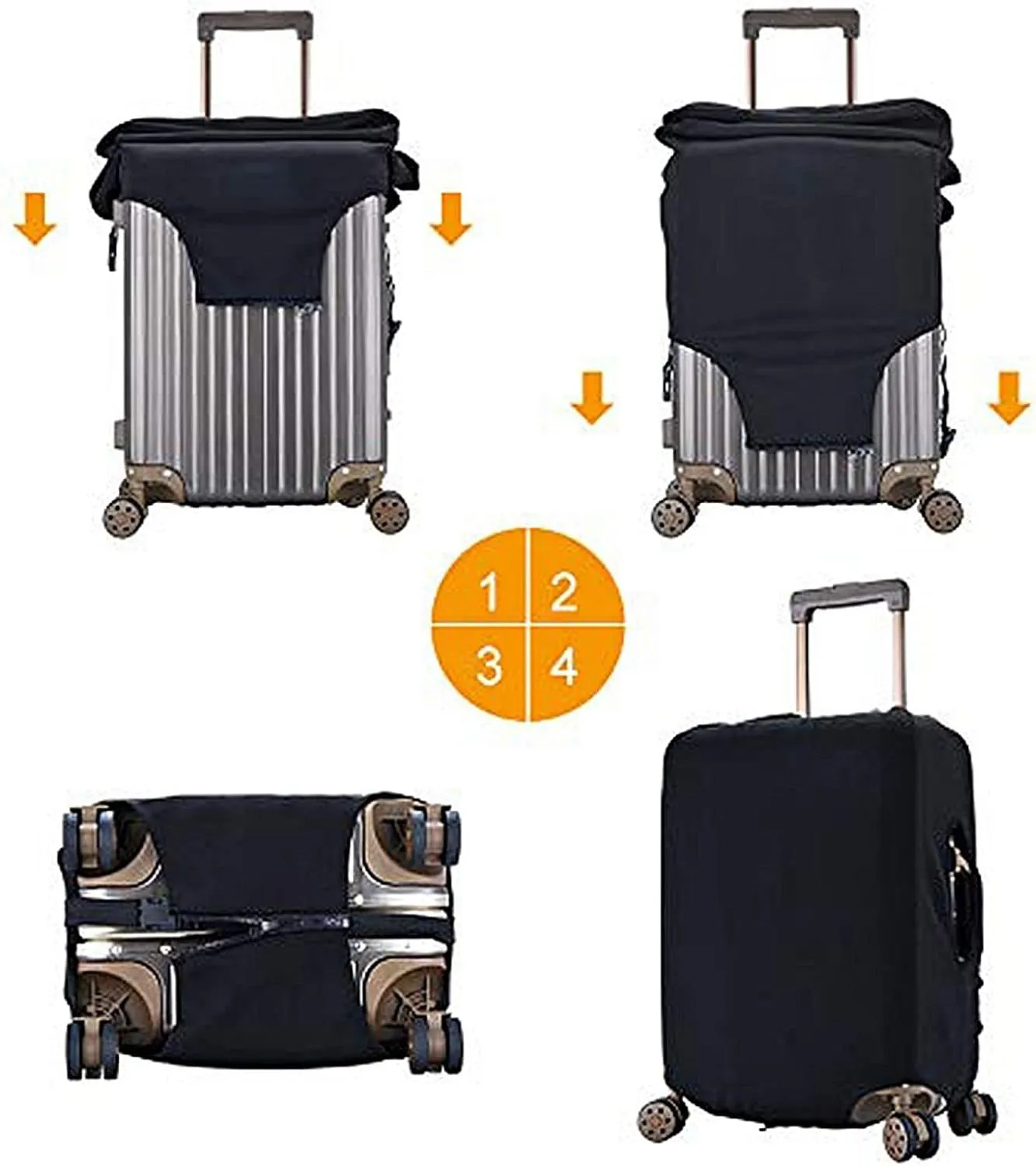Travel Luggage Cover Suitcase Protector, Abstract Spring Flower Watercolor Elastic Stretch Anti-scratch Luggage Sleeve with Concealed Zipper for Spinner Wheeled Suitcase Fits 18-21 Inch Luggage