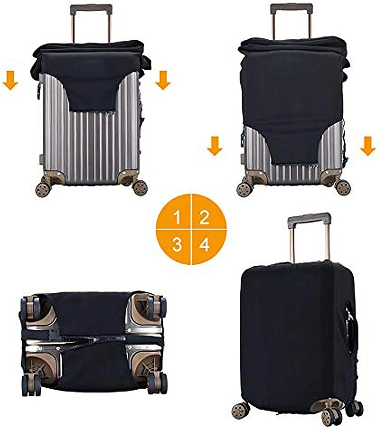Travel Luggage Cover Suitcase Protector, Peace Sign Psychedelics Trippy Washable Elastic Stretchy Anti-scratch Travel Baggage Cover with Concealed Zipper for Wheeled Suitcase Fits 25-28 Inch Luggage