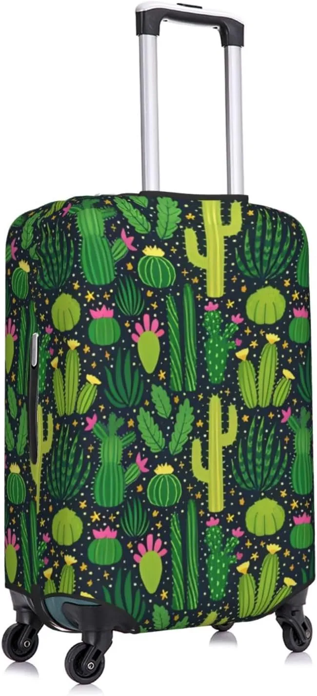 Travel Luggage Cover Suitcase Stretch Washable Cactus Desert Plants Suitcase Protector Bag,Dust-Proof With Zipper Closure Baggage Covers,X-Large