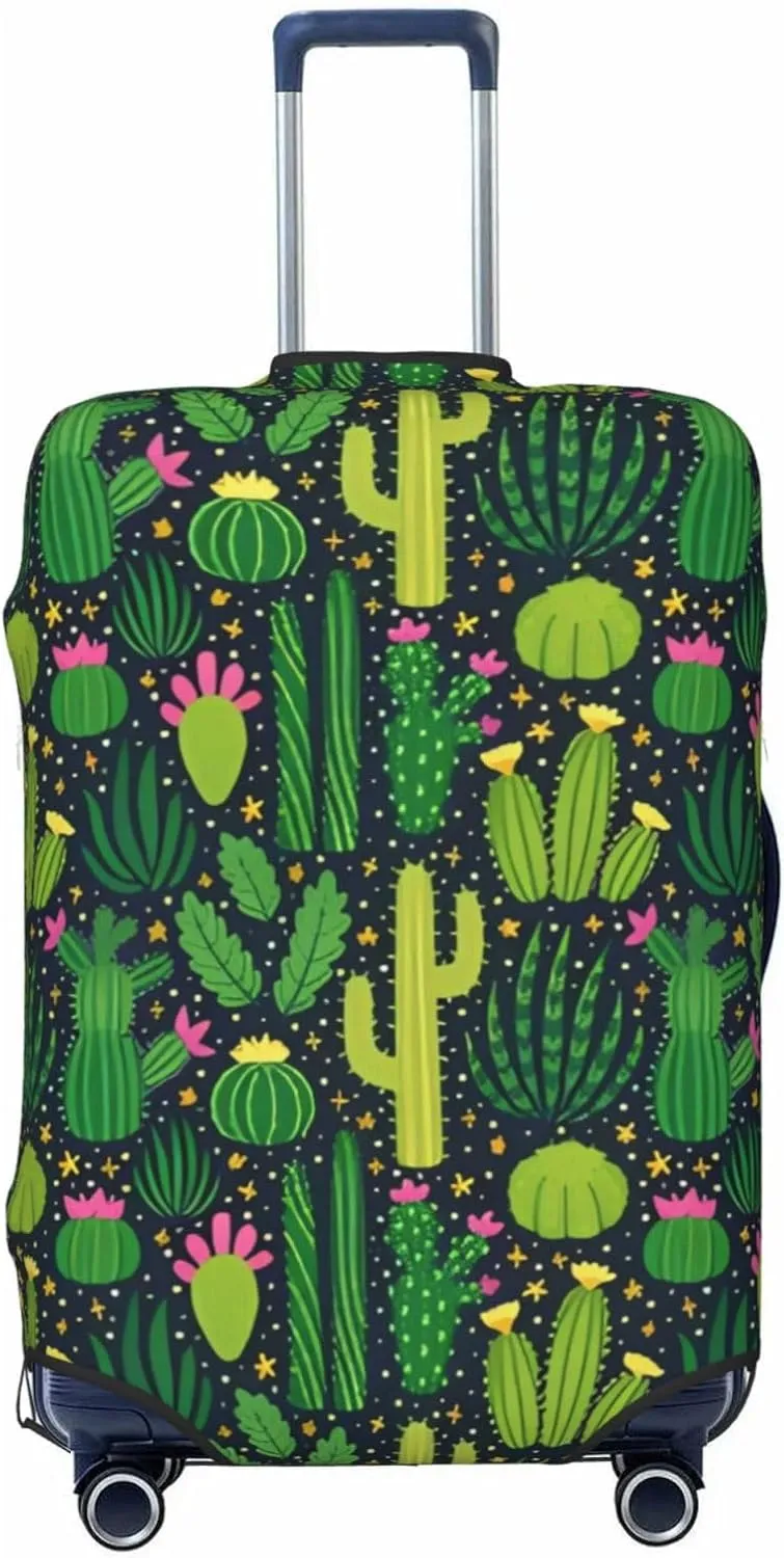 Travel Luggage Cover Suitcase Stretch Washable Cactus Desert Plants Suitcase Protector Bag,Dust-Proof With Zipper Closure Baggage Covers,X-Large