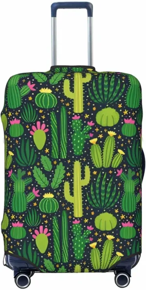 Travel Luggage Cover Suitcase Stretch Washable Cactus Desert Plants Suitcase Protector Bag,Dust-Proof With Zipper Closure Baggage Covers,X-Large