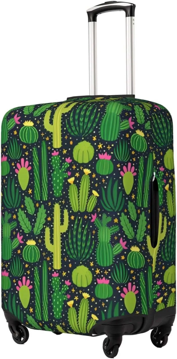 Travel Luggage Cover Suitcase Stretch Washable Cactus Desert Plants Suitcase Protector Bag,Dust-Proof With Zipper Closure Baggage Covers,X-Large
