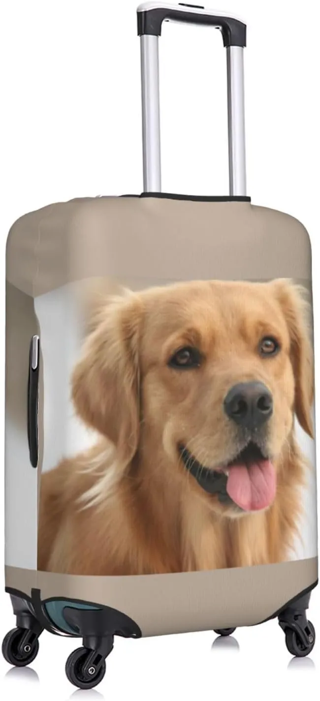 Travel Luggage Cover Suitcase Stretch Washable Golden Retriever Dog Portrait Suitcase Protector Bag,Dust-Proof With Zipper Closure Baggage Covers For Kid Adult,Large