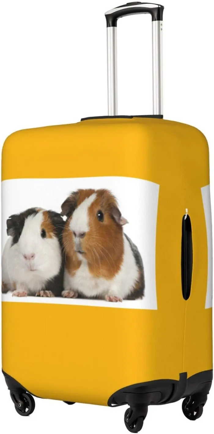 Travel Luggage Cover Suitcase Stretch Washable Guinea Pig Cute Animal Yellow Suitcase Protector Bag,Anti-Scratch With Zipper Closure Baggage Covers,Large