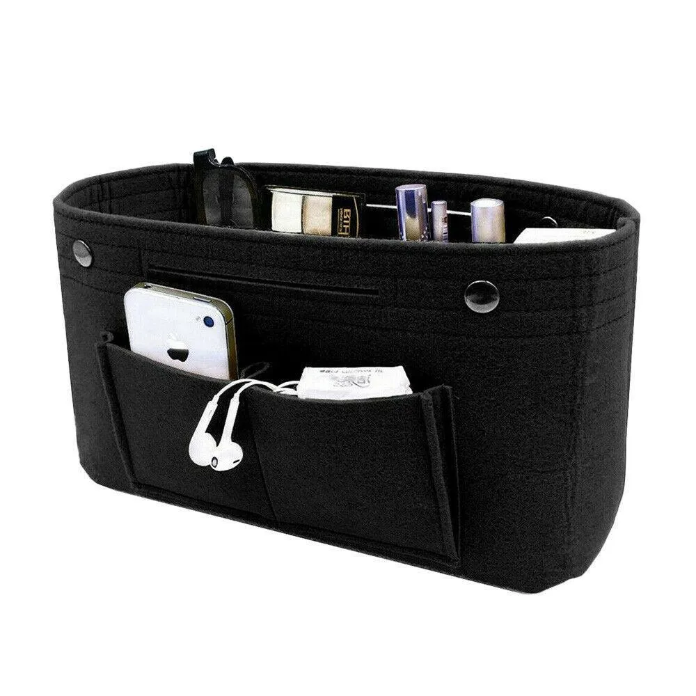 Travel Organiser Handbag Felt Bag Tote Insert Liner Purse Pouch Women 25*16*9Cm