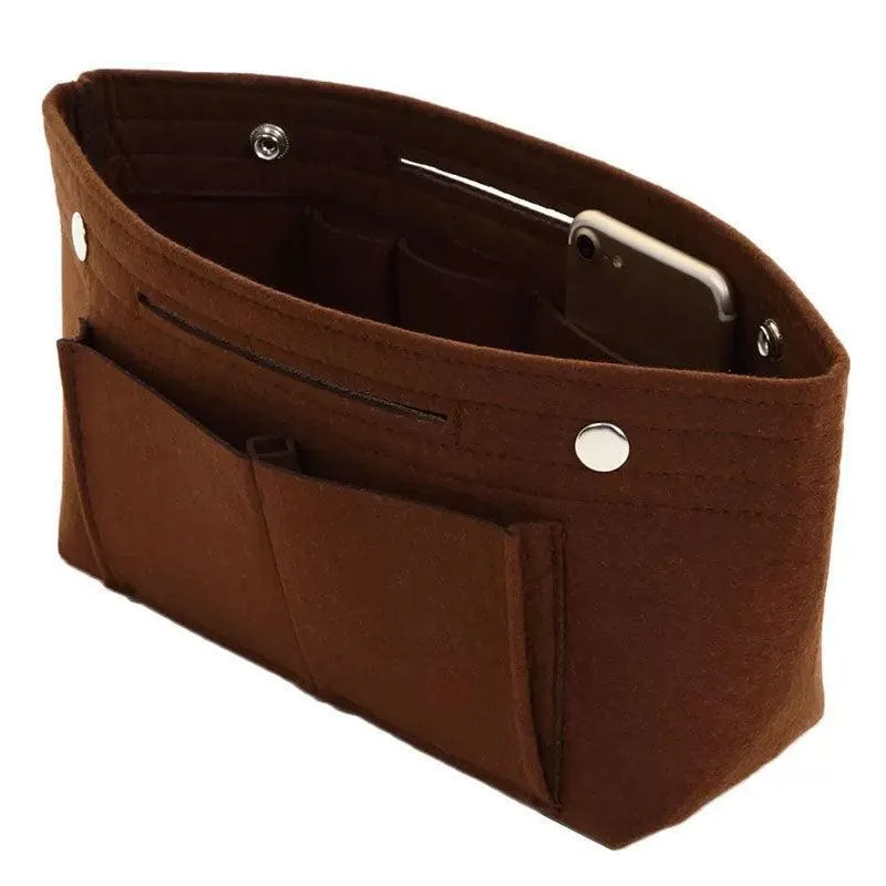 Travel Organiser Handbag Felt Bag Tote Insert Liner Purse Pouch Women 25*16*9Cm