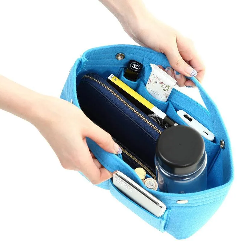 Travel Organiser Handbag Felt Bag Tote Insert Liner Purse Pouch Women 25*16*9Cm