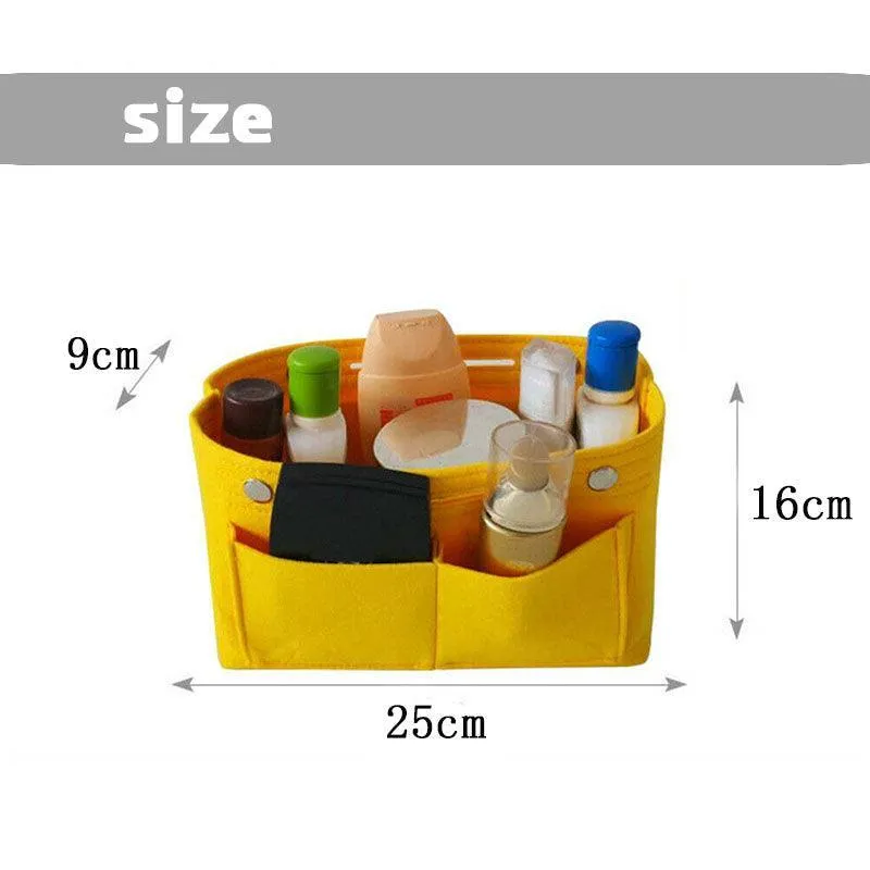Travel Organiser Handbag Felt Bag Tote Insert Liner Purse Pouch Women 25*16*9Cm