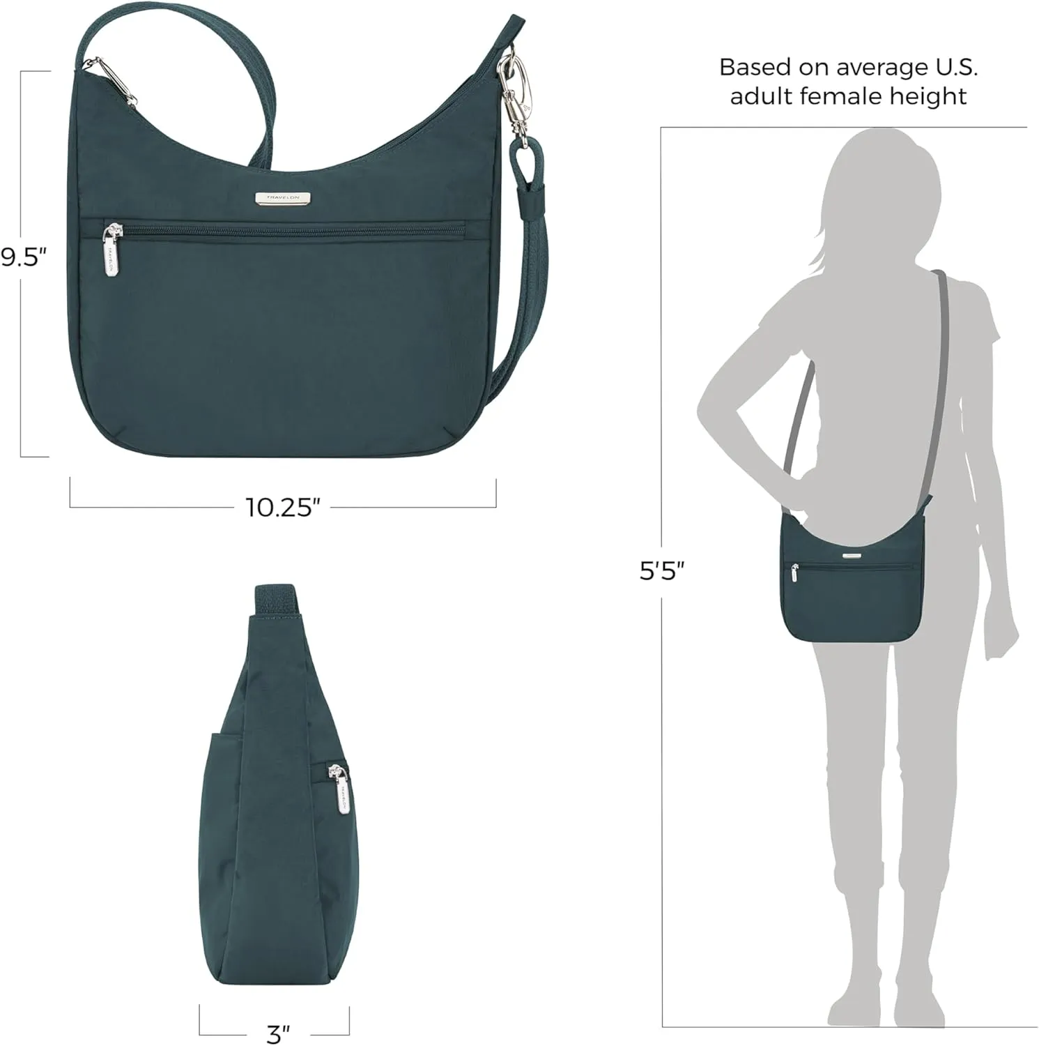 Travelon Anti-Theft Essentials East/West Hobo Bag