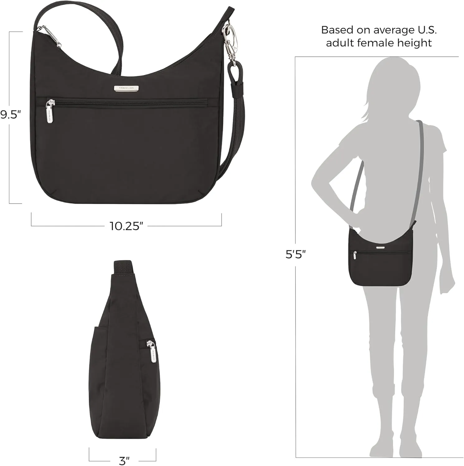 Travelon Anti-Theft Essentials East/West Hobo Bag