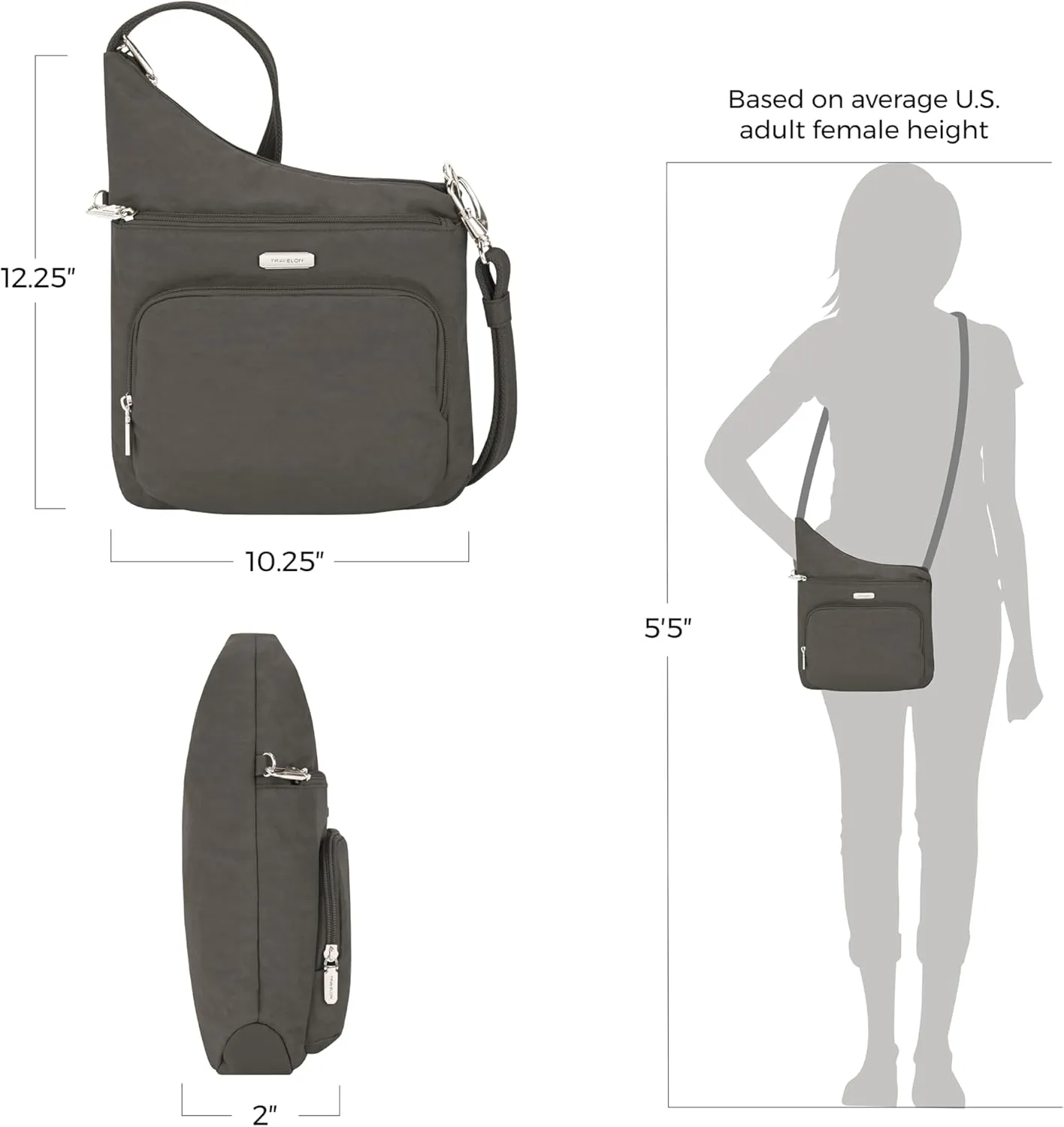 Travelon: Essentials - Anti-Theft - North/South Crossbody Bag