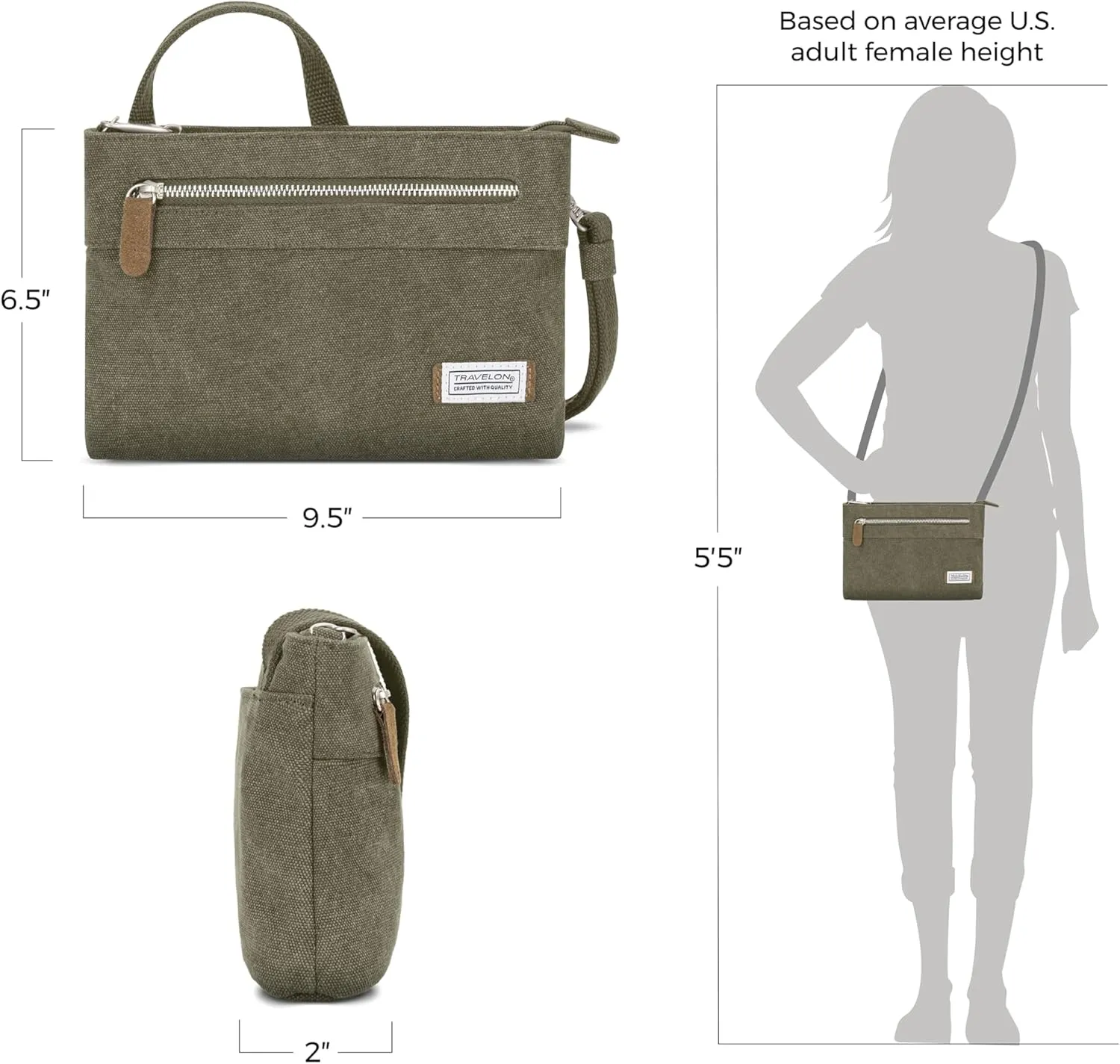 Travelon Women's Anti-Theft Heritage Small Crossbody Cross Body Bag