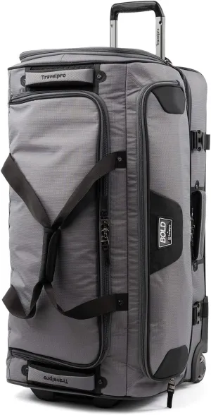 Travelpro Bold Drop Bottom Wheeled Rolling Duffel Bag, Grey/Black, 30-Inch