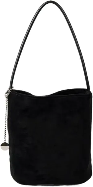 Trendy Suede Hobo Bags for Women Faux Suede Bucket Shoulder Bag Retro Slouchy Work Bag Top-handle Small Tote Handbag