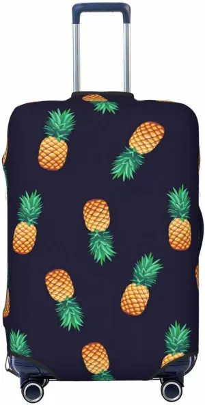 Tropical Pineapples Travel Luggage Cover Fits 18-32 Inch Luggage, Washable Suitcase Cover Protector with Concealed Zipper for Wheeled Suitcase Travel Accessories