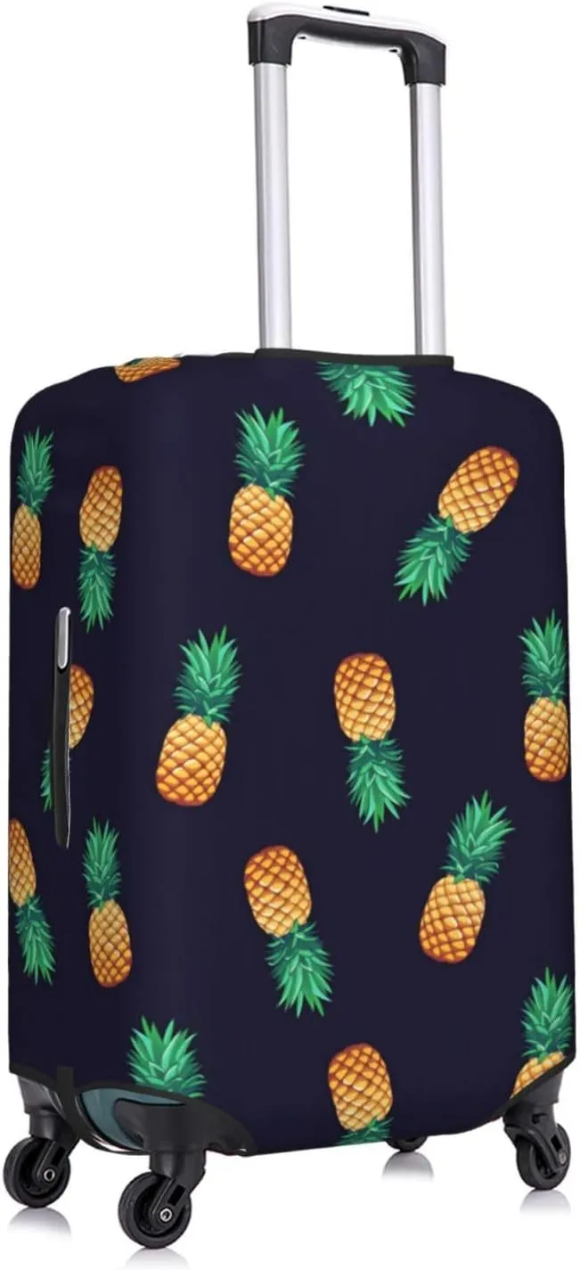 Tropical Pineapples Travel Luggage Cover Fits 18-32 Inch Luggage, Washable Suitcase Cover Protector with Concealed Zipper for Wheeled Suitcase Travel Accessories