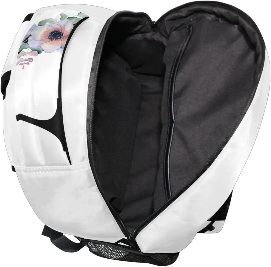TropicalLife Letter A with Flower Backpacks Bookbag Shoulder Backpack Hiking Travel Daypack Casual Bags (A)