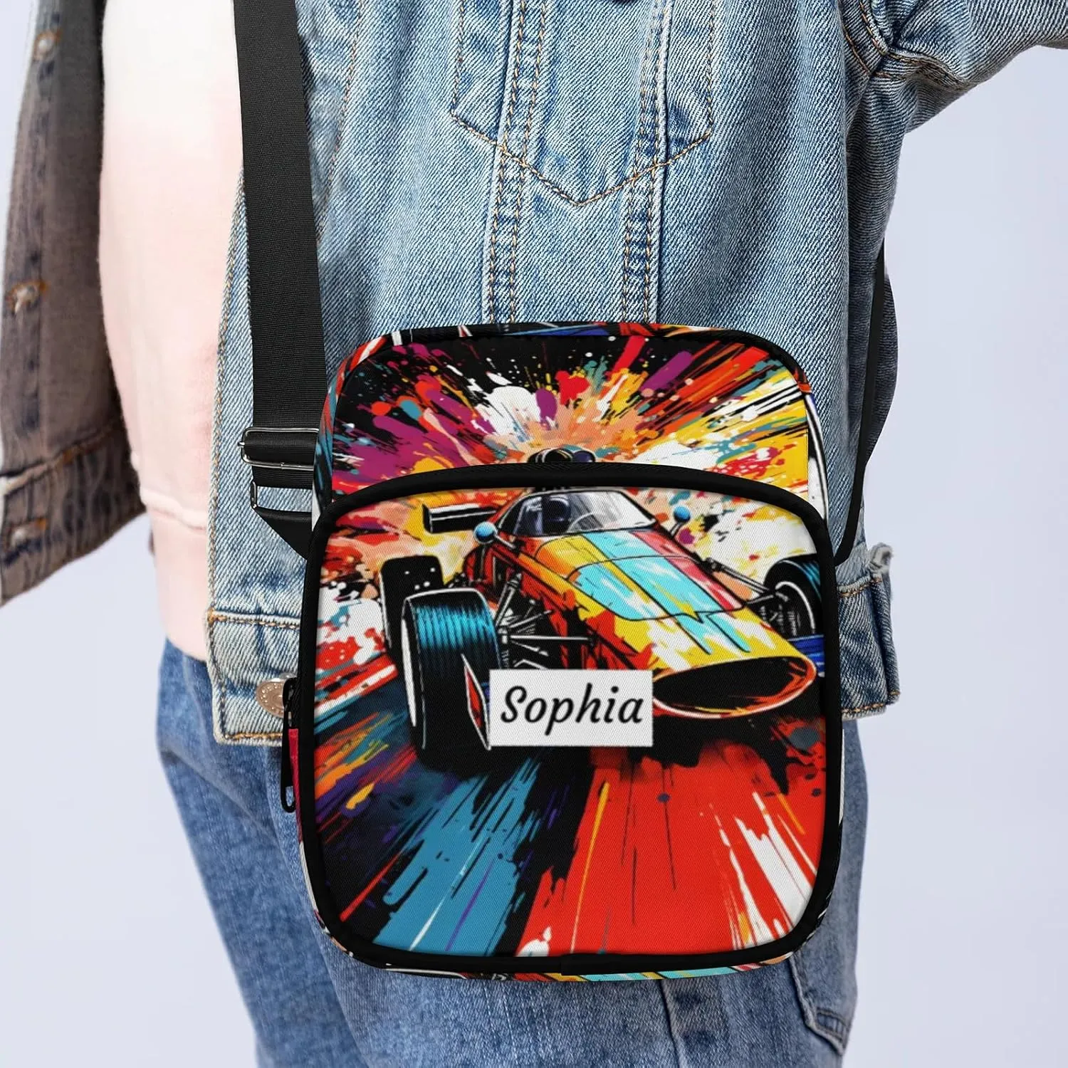 TropicalLife Personalized Crossbody Bag for Women Men Custom Name Messenger Bags