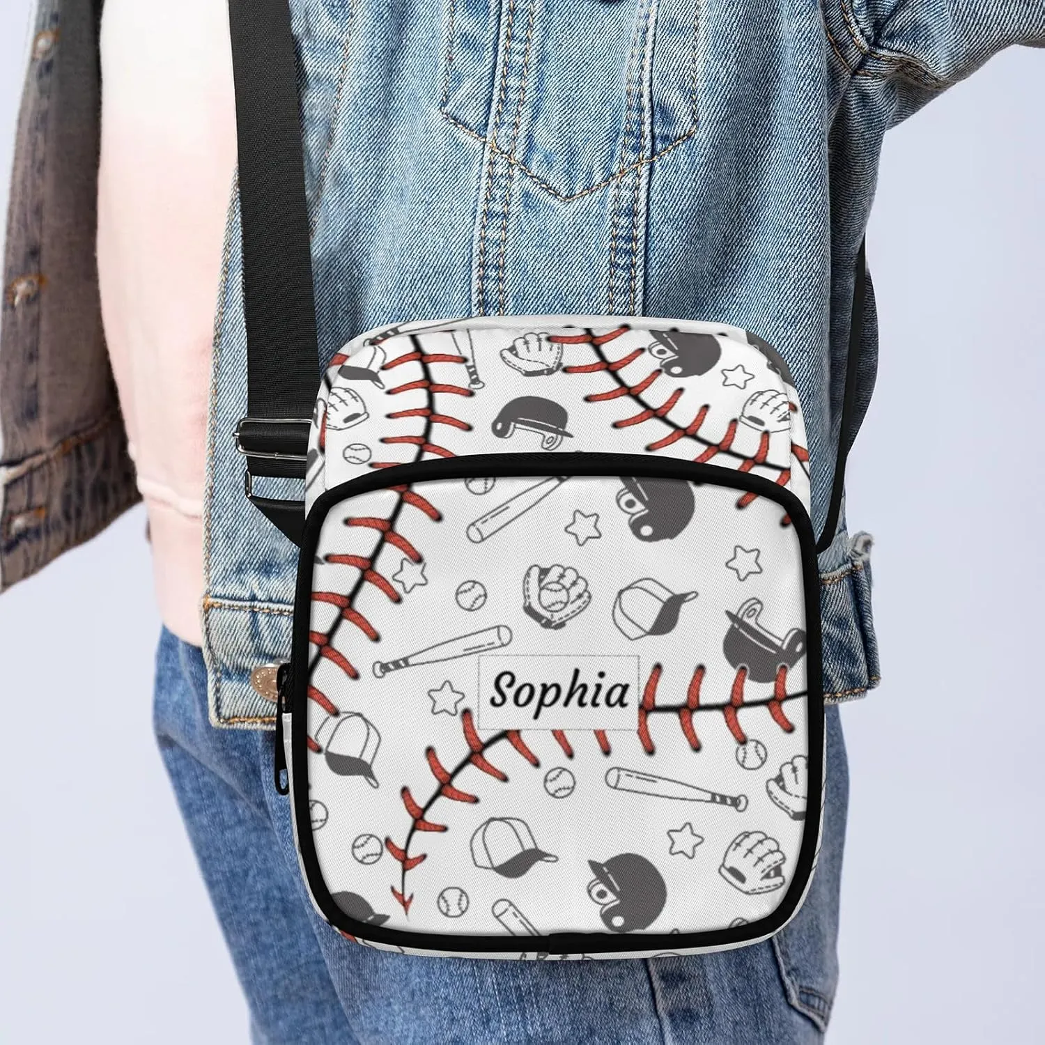 TropicalLife Personalized Crossbody Bag for Women Men Custom Name Messenger Bags