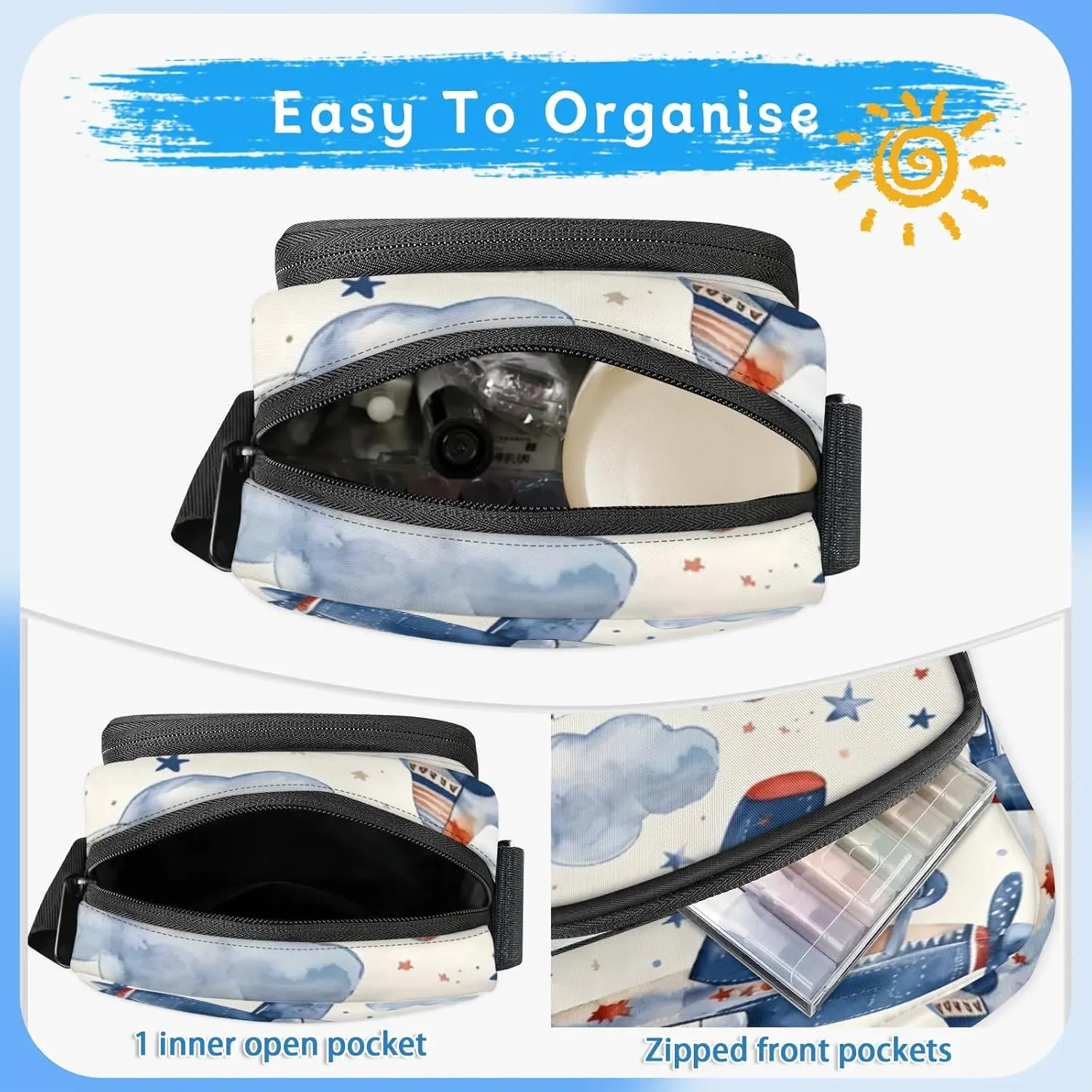 TropicalLife Personalized Crossbody Bag for Women Men Custom Name Messenger Bags