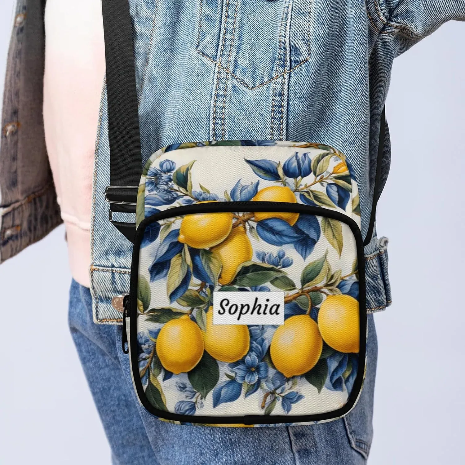 TropicalLife Personalized Crossbody Bag for Women Men Custom Name Messenger Bags