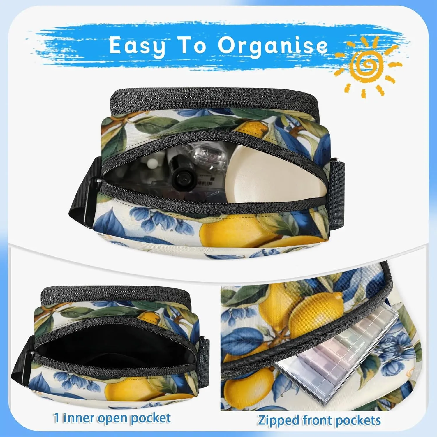TropicalLife Personalized Crossbody Bag for Women Men Custom Name Messenger Bags