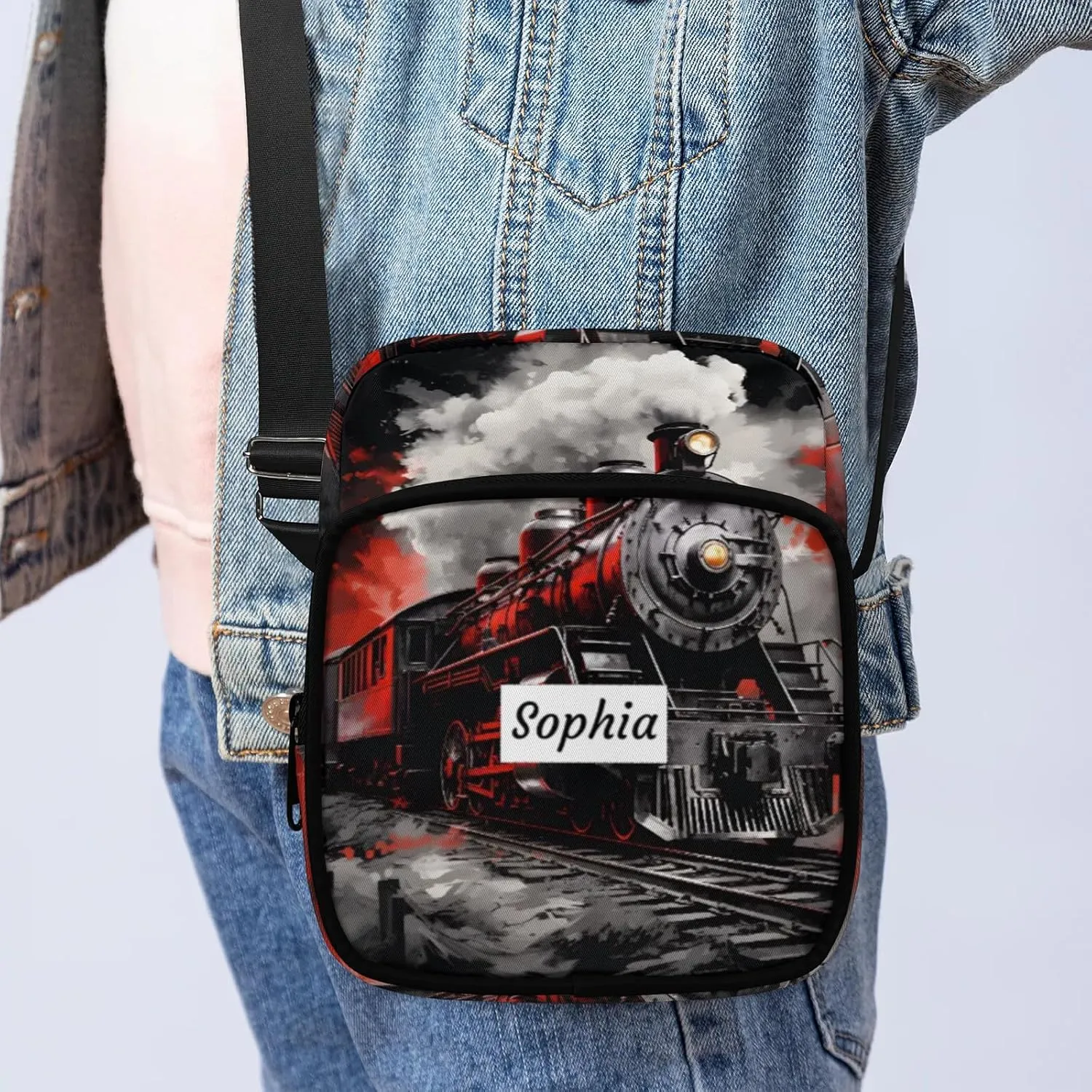 TropicalLife Personalized Crossbody Bag for Women Men Custom Name Messenger Bags