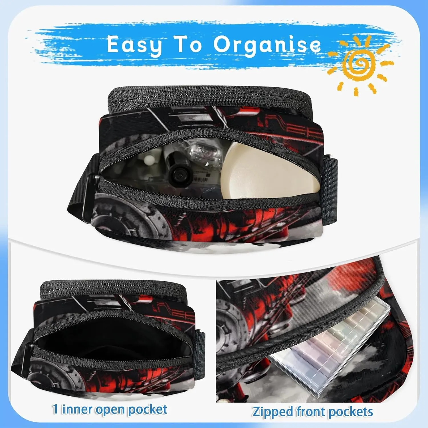 TropicalLife Personalized Crossbody Bag for Women Men Custom Name Messenger Bags