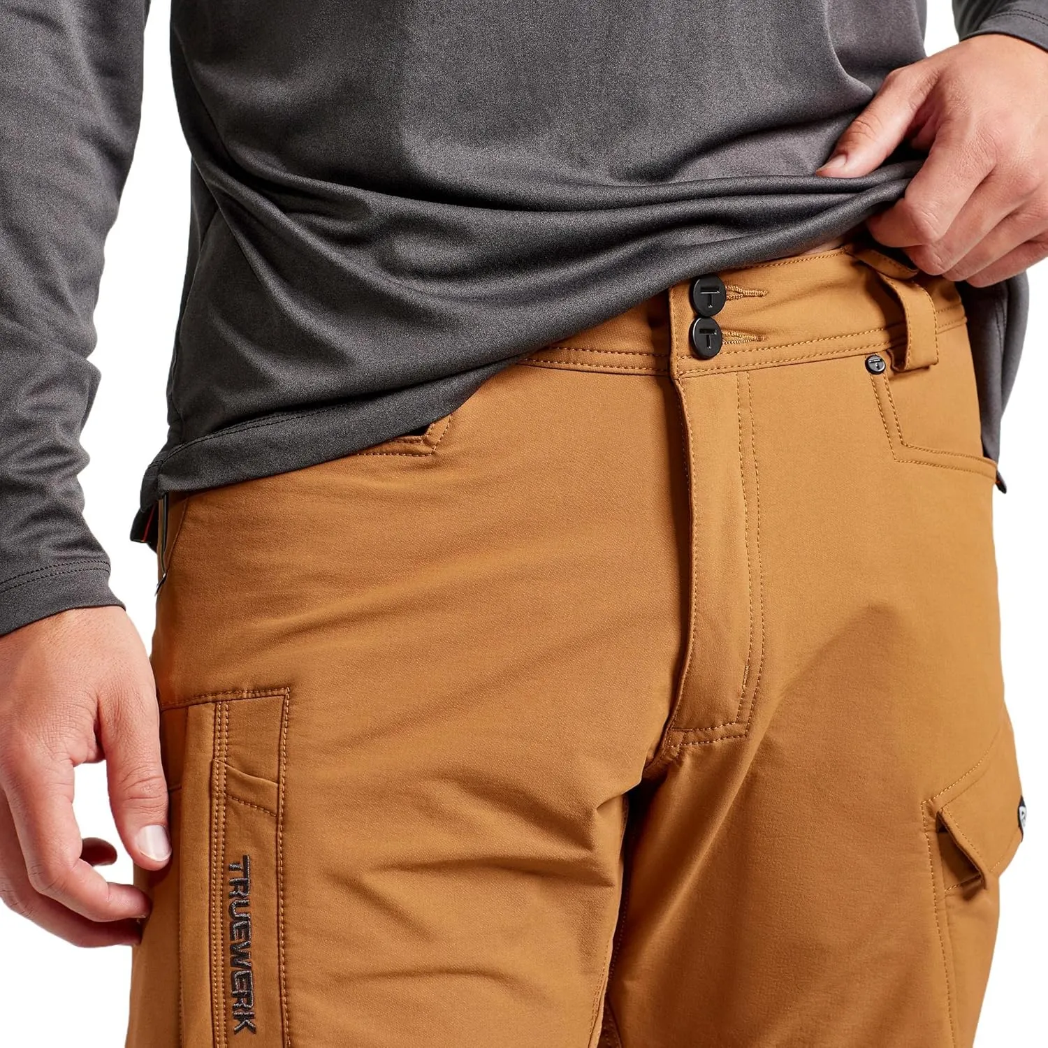 TRUEWERK Men's Work Pants - T2 WerkPant Technical Workwear, Water Resistant, Lightweight, Multi-Pocket with 4-Way Stretch