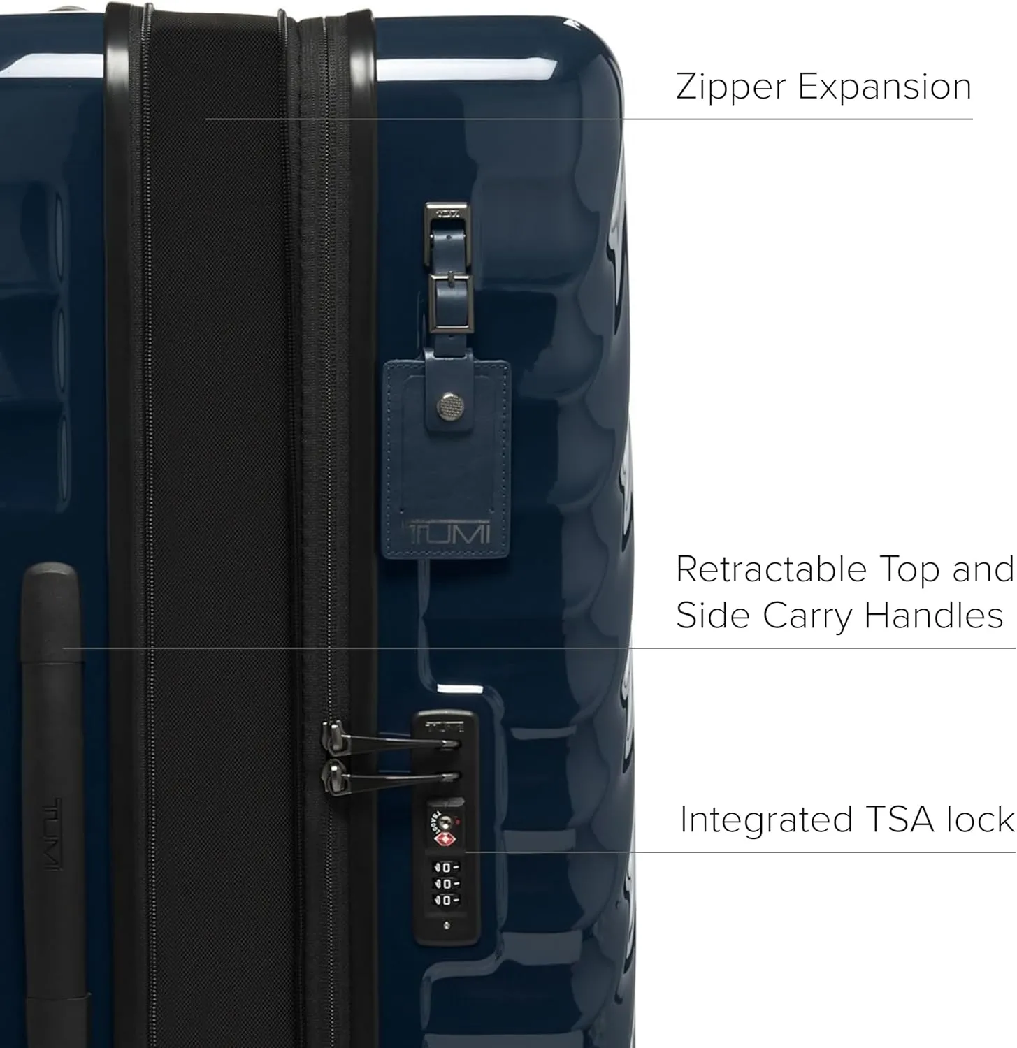 TUMI - 19 Degree Extended Trip Expandable 4 Wheeled Packing Case - Hard Shell Suitcase - Roller Suitcase Checked Bag - Navy