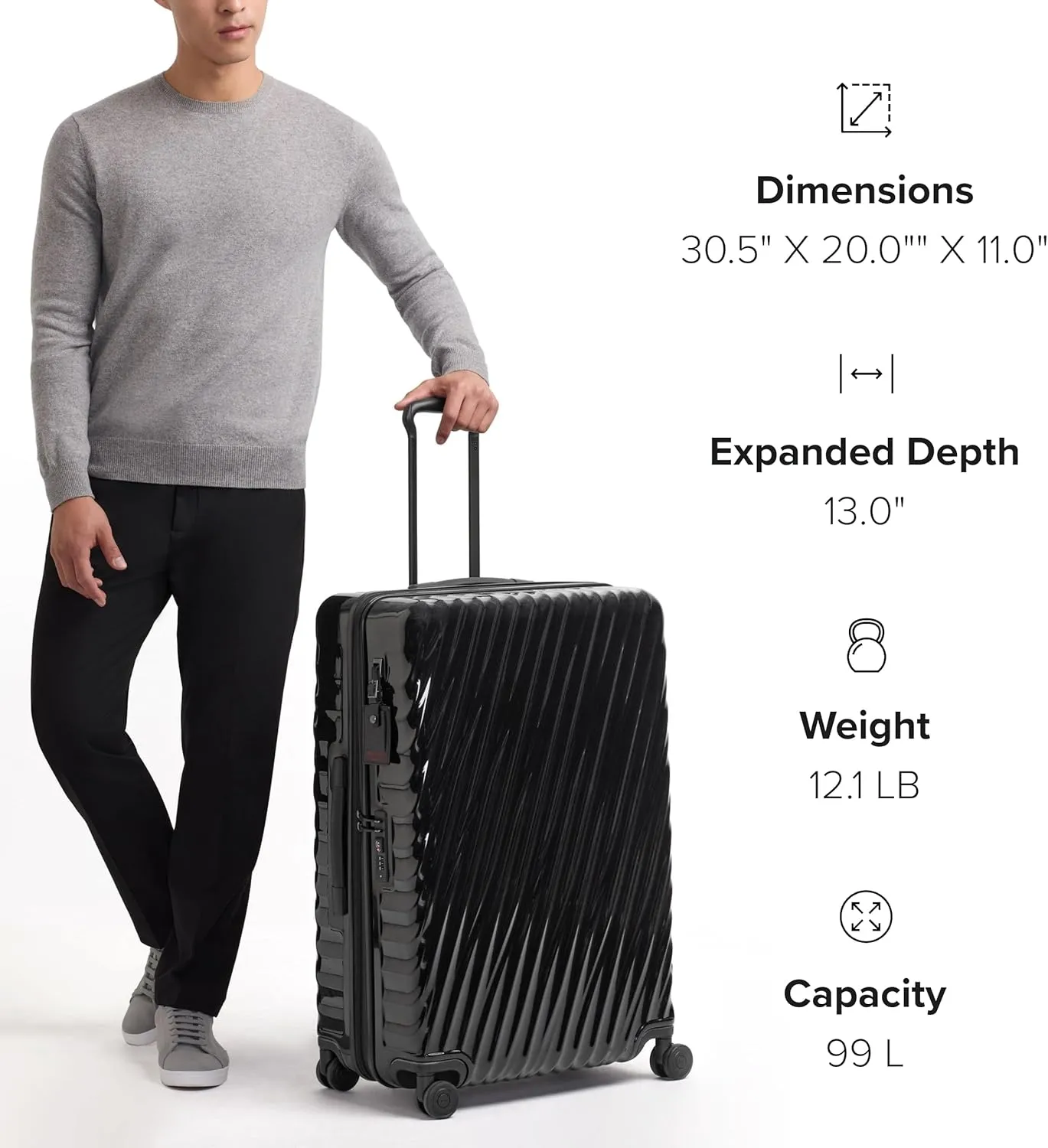 TUMI - 19 Degree Extended Trip Expandable 4 Wheeled Packing Case - Hard Shell Suitcase - Roller Suitcase Checked Bag - Navy