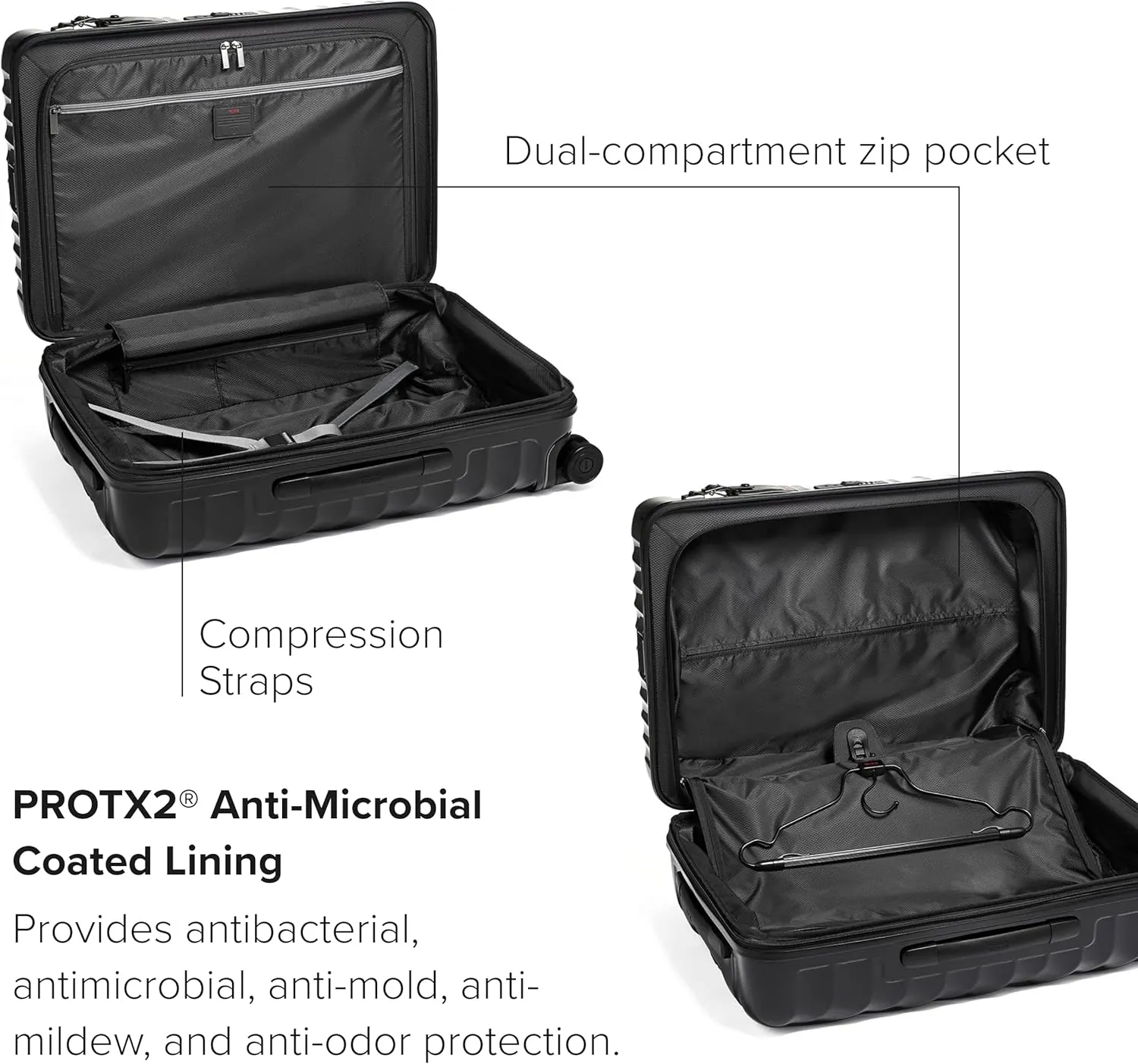 TUMI - 19 Degree Short Trip Expandable 4 Wheeled Packing Case - Hard Shell Suitcase - 26.0" X 17.5" X 10.0" - Black