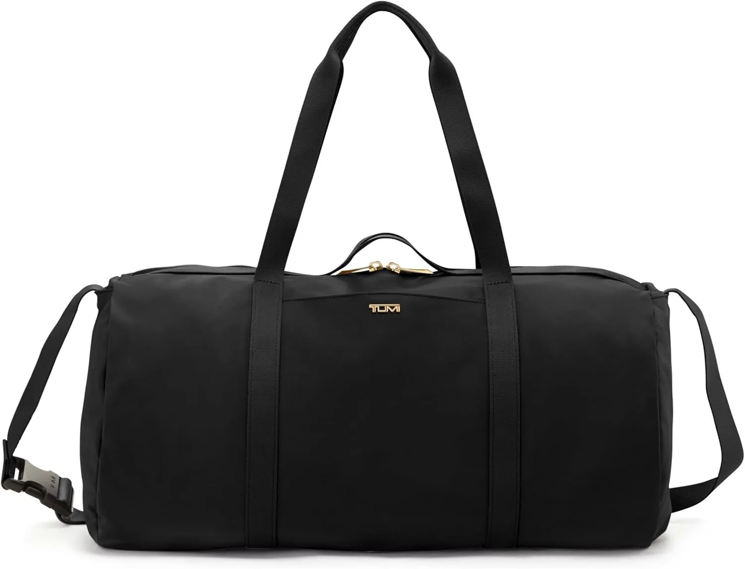 TUMI - Just In Case Duffel Bag - Packable Travel Bag - Carry On Duffel Bag - Water-Resistant - 10.3" X 18.9" X 10.3" - Black with Gold Hardware