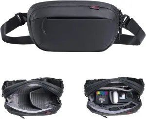 ULANZI BP08 Camera Sling Bag,Versatile Crossbody Travel Chest Bag Messenger Portable Handheld Travel Bag Accessories Stylish Compatible with Sony Smartphone etc -3L, BLACK