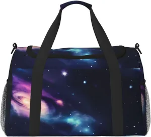 Universe Galaxy Space Print Travel Hand Travel Bag Weekender Overnight Carry On Tote Foldable Crossbody Bag